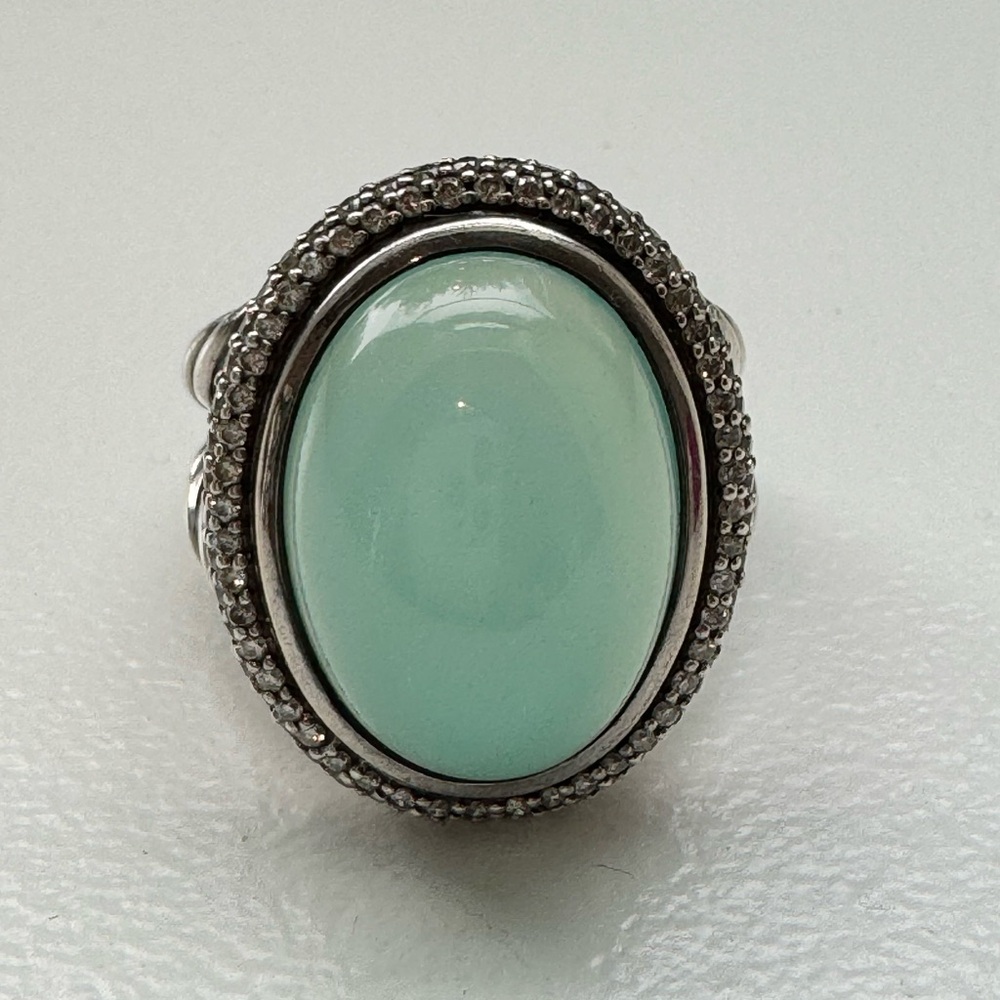 David Yurman Oval Aqua Chalcedony Ring